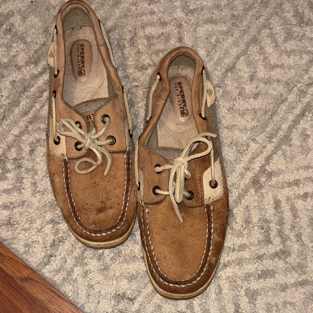 Sperry Men's Tan and Cream Boat Shoes